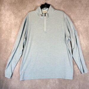Bugatchi Pullover Shirt Men‎ XL Blue Heathered Stretch Performance Quarter Zip
